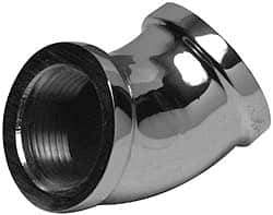 Merit Brass - Class 125, 1" Internal Pipe, Red Brass & Chrome 45° Street Elbow - FNPT x FNPT - USA Tool & Supply
