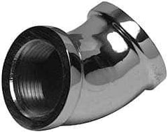 Merit Brass - Class 125, 1" Internal Pipe, Red Brass & Chrome 45° Street Elbow - FNPT x FNPT - USA Tool & Supply