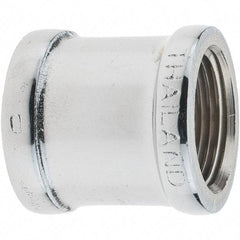 Merit Brass - Class 125, 1" Internal Pipe, Red Brass & Chrome Coupling - FNPT x FNPT - USA Tool & Supply
