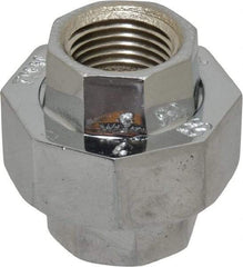 Merit Brass - Class 125, 1/2" Internal Pipe, Red Brass & Chrome Union - FNPT x FNPT - USA Tool & Supply