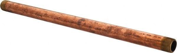 Merit Brass - 18" Long, 3/4" Pipe Threaded Brass Pipe Nipple - NPT Thread, Red Brass - USA Tool & Supply