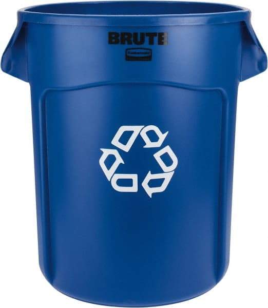 Rubbermaid - 20 Gal Blue Round Recycling Container - Polyethylene, 22-7/8" High - USA Tool & Supply