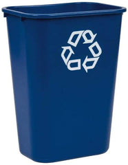 Rubbermaid - 41 Qt Blue Rectangle Recycling Container - Polyethylene, 19.88" High x 15-1/4" Long x 11" Wide - USA Tool & Supply