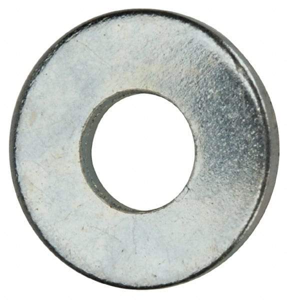 Value Collection - #4 Screw, Grade 2 Steel SAE Flat Washer - 1/8" ID x 5/16" OD, 0.04" Thick, Zinc-Plated Finish - USA Tool & Supply