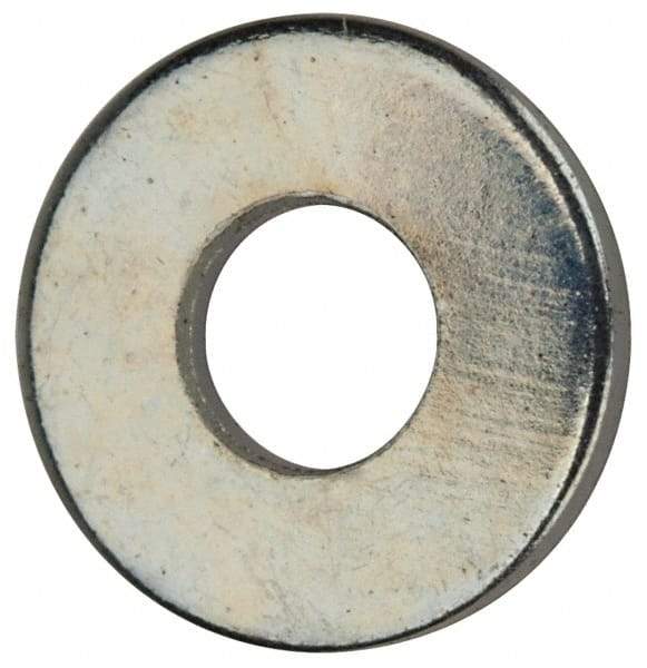 Value Collection - #4 Screw, Grade 2 Steel SAE Flat Washer - 1/8" ID x 5/16" OD, 0.04" Thick, Zinc-Plated Finish - USA Tool & Supply