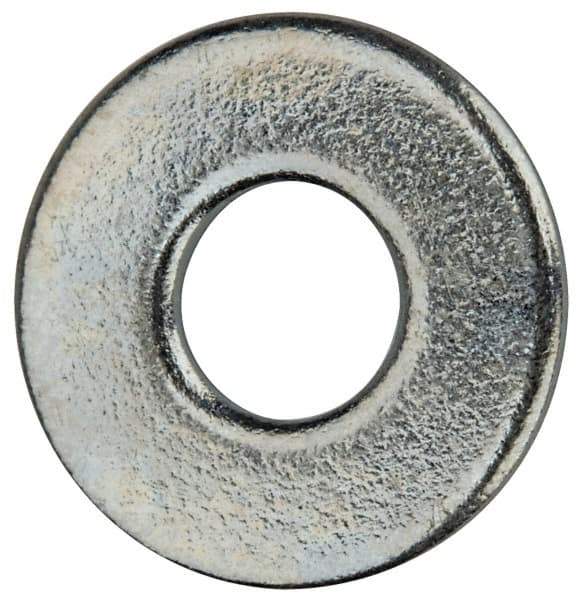 Value Collection - #6 Screw, Grade 2 Steel SAE Flat Washer - 5/32" ID x 3/8" OD, 0.065" Thick, Zinc-Plated Finish - USA Tool & Supply