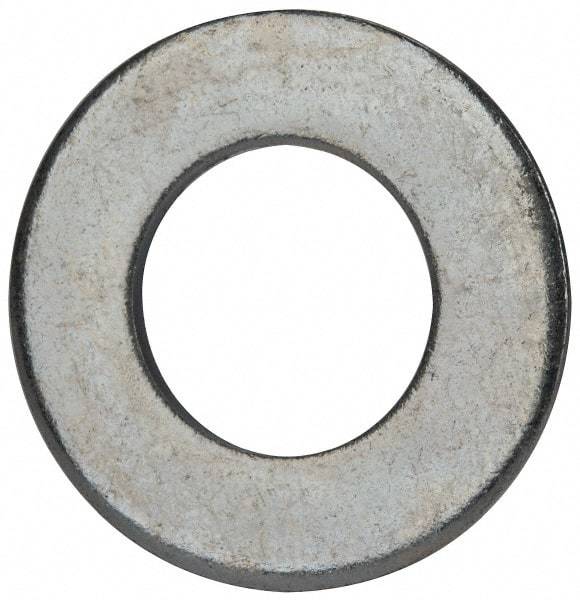 Value Collection - 1" Screw, Grade 2 Steel SAE Flat Washer - 1-1/16" ID x 2" OD, 0.16" Thick, Zinc-Plated Finish - USA Tool & Supply