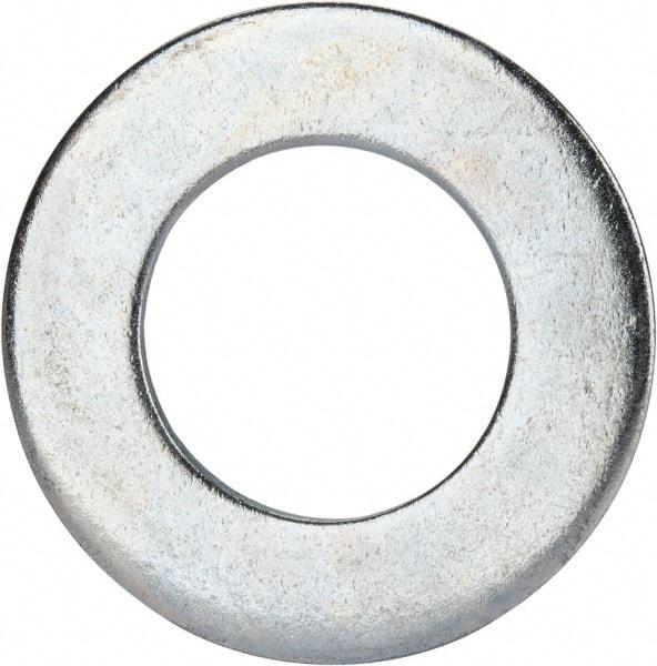 Value Collection - 1-1/8" Screw, Grade 2 Steel SAE Flat Washer - 1-3/16" ID x 2-1/4" OD, 0.16" Thick, Zinc-Plated Finish - USA Tool & Supply