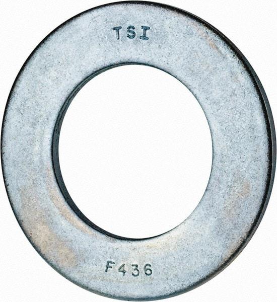 Value Collection - 2" Screw, Grade 2 Steel SAE Flat Washer - 2-1/8" ID x 3-3/4" OD, 0.201" Thick, Zinc-Plated Finish - USA Tool & Supply