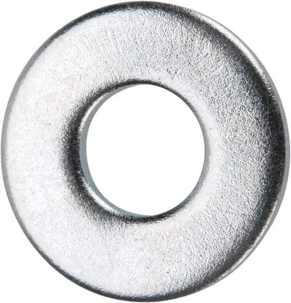 Value Collection - #10 Screw, Grade 2 Steel USS Flat Washer - 0.245" ID x 0.577" OD, 0.065" Thick, Zinc-Plated Finish - USA Tool & Supply