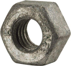 Value Collection - 5/16-18 UNC Steel Right Hand Heavy Hex Nut - 9/16" Across Flats, 19/64" High, Galvanized Finish - USA Tool & Supply