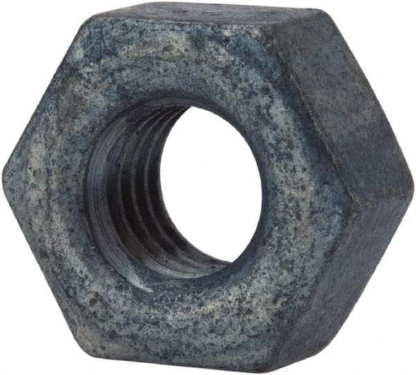 Value Collection - 3/8-16 UNC Steel Right Hand Heavy Hex Nut - 11/16" Across Flats, 23/64" High, Galvanized Finish - USA Tool & Supply