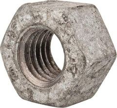 Value Collection - 9/16-12 UNC Steel Right Hand Heavy Hex Nut - 15/16" Across Flats, 35/64" High, Galvanized Finish - USA Tool & Supply