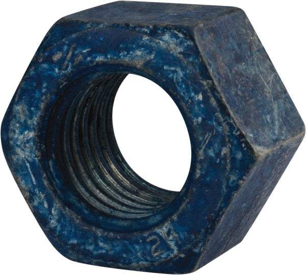 Value Collection - 1-1/8 - 7 UNC Steel Right Hand Heavy Hex Nut - 1-13/16" Across Flats, 1-7/64" High, Galvanized Finish - USA Tool & Supply