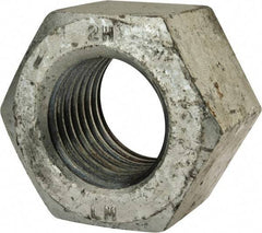 Value Collection - 2 - 4-1/2 UNC Steel Right Hand Heavy Hex Nut - 3-1/8" Across Flats, 1-31/32" High, Hot Dipped Galvanized Finish - USA Tool & Supply