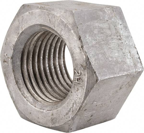 Value Collection - 2-1/2 - 4 UNC Steel Right Hand Heavy Hex Nut - 3-7/8" Across Flats, 2-29/64" High, Hot Dipped Galvanized Finish - USA Tool & Supply