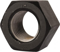 Value Collection - 2-1/2 - 4 UNC Steel Right Hand Heavy Hex Nut - 3-7/8" Across Flats, 2-29/64" High, Uncoated, 2B Class of Fit - USA Tool & Supply