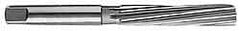 Made in USA - 11/16" Diam, Straight Shank, 3-7/8" Flute, Hand Reamer - Spiral Flute, 7-3/4" OAL, Left Hand Spiral, Right Hand Cut, High Speed Steel - USA Tool & Supply