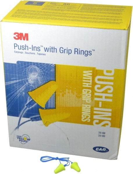 3M - Reusable, Corded, 30 dB Earplugs - Yellow, 200 Pairs - USA Tool & Supply