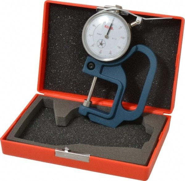 SPI - 0 to 1 Inch Measurement, 0.001 Inch Graduation, 1-1/8 Inch Throat Depth, Dial Thickness Gage - 2-1/4 Inch Dial Diameter - USA Tool & Supply