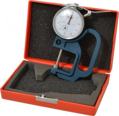 SPI - 0 to 1 Inch Measurement, 0.001 Inch Graduation, 1-1/8 Inch Throat Depth, Dial Thickness Gage - 2-1/4 Inch Dial Diameter - USA Tool & Supply