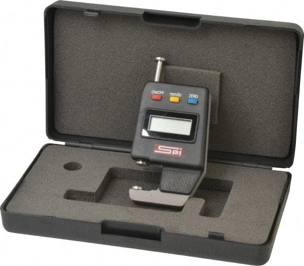 SPI - 0mm to 15mm Measurement, 0.01mm Resolution Electronic Thickness Gage - Accurate up to 0.0002" - USA Tool & Supply