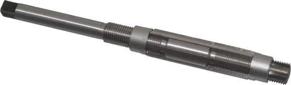 Made in USA - Size D, Straight Shank Hand Adjustable Reamer - 6-3/4" OAL, Right Hand Cut, High Speed Steel, Bright Finish - USA Tool & Supply
