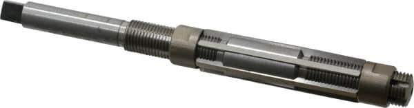 Made in USA - Size E, Straight Shank Hand Adjustable Reamer - 7" OAL, Right Hand Cut, High Speed Steel, Bright Finish - USA Tool & Supply