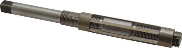 Made in USA - Size F, Straight Shank Hand Adjustable Reamer - 7-3/8" OAL, Right Hand Cut, High Speed Steel, Bright Finish - USA Tool & Supply