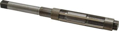 Made in USA - Size F, Straight Shank Hand Adjustable Reamer - 7-3/8" OAL, Right Hand Cut, High Speed Steel, Bright Finish - USA Tool & Supply