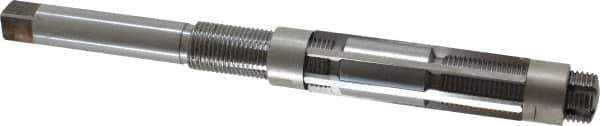 Made in USA - Size G, Straight Shank Hand Adjustable Reamer - 8" OAL, Right Hand Cut, High Speed Steel, Bright Finish - USA Tool & Supply