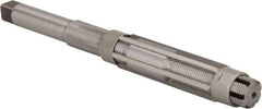 Made in USA - Size H, Straight Shank Hand Adjustable Reamer - 9" OAL, Right Hand Cut, High Speed Steel, Bright Finish - USA Tool & Supply