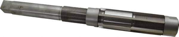 Made in USA - Size M, Straight Shank Hand Adjustable Reamer - 16" OAL, Right Hand Cut, High Speed Steel, Bright Finish - USA Tool & Supply