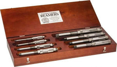 Made in USA - Letter A to H Diam, 15/32 to 1-1/16" Variable Diam, Straight Shank, Adjustable Hand Reamer Set - High Speed Steel, Bright Finish, 8 Pieces - USA Tool & Supply