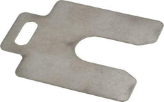 Made in USA - 20 Piece, 2 Inch Long x 2 Inch Wide x 0.025 Inch Thick, Slotted Shim Stock - Stainless Steel, 5/8 Inch Wide Slot - USA Tool & Supply