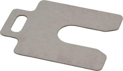 Made in USA - 20 Piece, 2 Inch Long x 2 Inch Wide x 0.031 Inch Thick, Slotted Shim Stock - Stainless Steel, 5/8 Inch Wide Slot - USA Tool & Supply