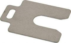 Made in USA - 10 Piece, 2 Inch Long x 2 Inch Wide x 0.05 Inch Thick, Slotted Shim Stock - Stainless Steel, 5/8 Inch Wide Slot - USA Tool & Supply