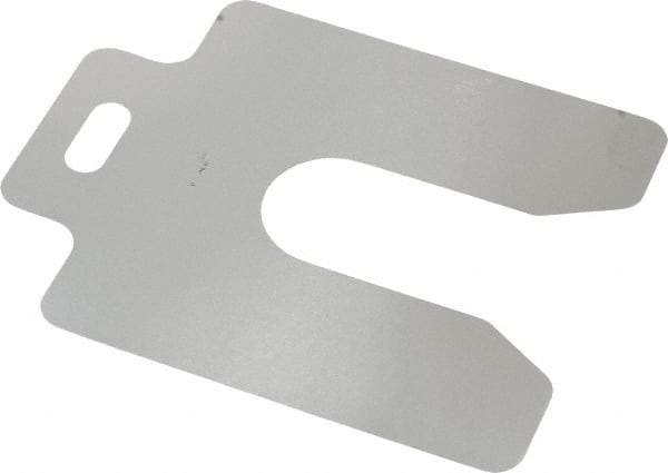 Made in USA - 20 Piece, 3 Inch Long x 3 Inch Wide x 0.001 Inch Thick, Slotted Shim Stock - Stainless Steel, 7/8 Inch Wide Slot - USA Tool & Supply