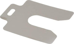 Made in USA - 20 Piece, 3 Inch Long x 3 Inch Wide x 0.004 Inch Thick, Slotted Shim Stock - Stainless Steel, 7/8 Inch Wide Slot - USA Tool & Supply