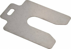 Made in USA - 20 Piece, 3 Inch Long x 3 Inch Wide x 0.031 Inch Thick, Slotted Shim Stock - Stainless Steel, 7/8 Inch Wide Slot - USA Tool & Supply