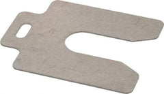 Made in USA - 10 Piece, 3 Inch Long x 3 Inch Wide x 0.05 Inch Thick, Slotted Shim Stock - Stainless Steel, 7/8 Inch Wide Slot - USA Tool & Supply