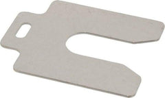 Made in USA - 10 Piece, 3 Inch Long x 3 Inch Wide x 0.062 Inch Thick, Slotted Shim Stock - Stainless Steel, 7/8 Inch Wide Slot - USA Tool & Supply