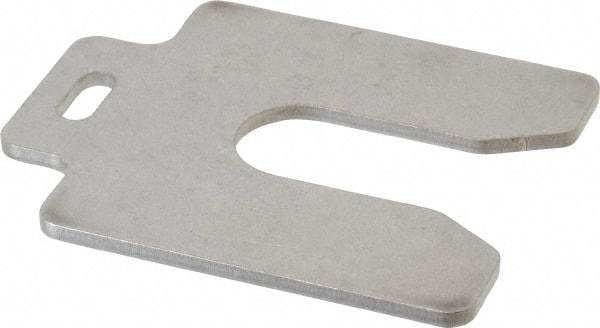 Made in USA - 5 Piece, 3 Inch Long x 3 Inch Wide x 0.125 Inch Thick, Slotted Shim Stock - Stainless Steel, 7/8 Inch Wide Slot - USA Tool & Supply