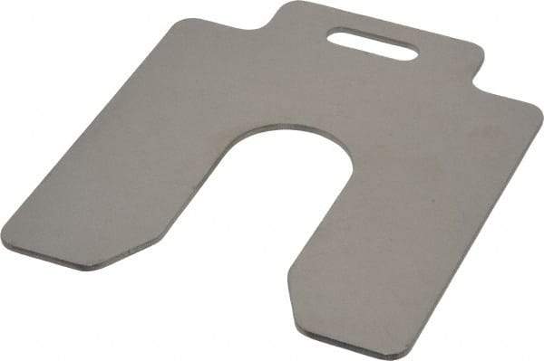 Made in USA - 10 Piece, 4 Inch Long x 4 Inch Wide x 0.075 Inch Thick, Slotted Shim Stock - Stainless Steel, 1-1/4 Inch Wide Slot - USA Tool & Supply