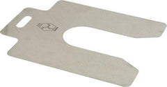 Made in USA - 20 Piece, 5 Inch Long x 5 Inch Wide x 0.01 Inch Thick, Slotted Shim Stock - Stainless Steel, 1-5/8 Inch Wide Slot - USA Tool & Supply