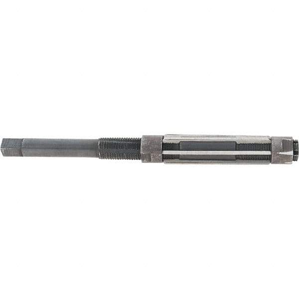 Value Collection - Size E, Straight Shank Hand Adjustable Reamer - 7" OAL, Right Hand Cut, High Speed Steel, Oxide Finish - USA Tool & Supply