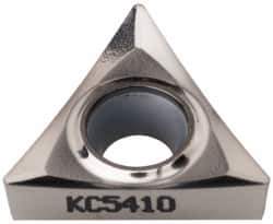 Kennametal - TCGT32.51 HP Grade KC5410 Carbide Turning Insert - TiB2 Finish, 60° Triangle, 3/8" Inscr Circle, 5/32" Thick, 1/64" Corner Radius - USA Tool & Supply