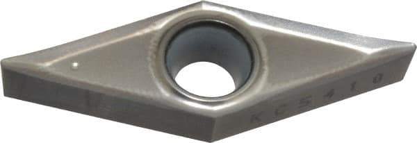 Kennametal - VBGT331 HP Grade KC5410 Carbide Turning Insert - TiB2 Finish, 35° Diamond, 3/8" Inscr Circle, 3/16" Thick, 1/64" Corner Radius - USA Tool & Supply