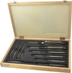 Value Collection - Letter A to K Diam, 15/32 to 1-1/2" Variable Diam, Straight Shank, Adjustable Hand Reamer Set - Straight Flute, High Speed Steel, Oxide Finish, 11 Pieces - USA Tool & Supply