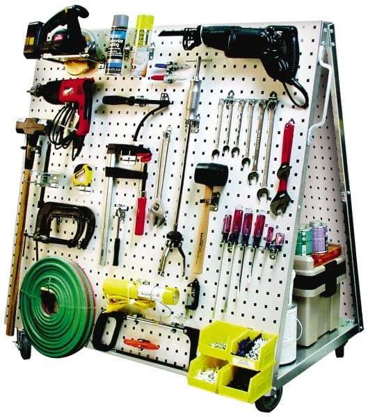 Triton - 48-1/2 Inches Wide x 46 Inches High x 26-5/8 Inches Deep A-Frame Double Sided Pegboard Tool Cart - 850 Lbs. Load Limit, 28 Square Ft. Surface Area - USA Tool & Supply